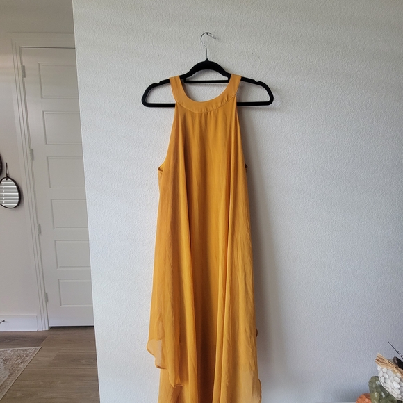 paper doll Dresses & Skirts - Elegant Yellow Gold Sleeveless Dress Plus Size 1X